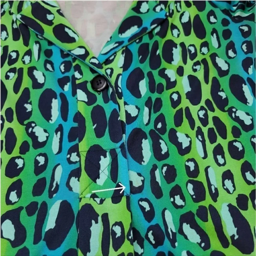 Vintage Y2K Diane Von Furstenberg 100% Silk Gaby Green Leopard Dress Size 6 - Picture 9 of 13
